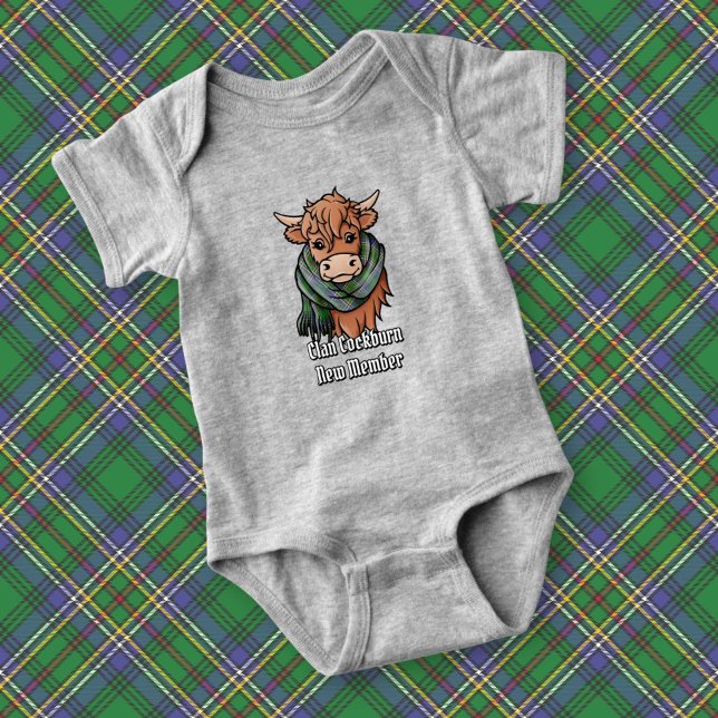 Body Para Bebé Vaca Highland con Cockburn Tartan Scarf (Subido por el creador)
