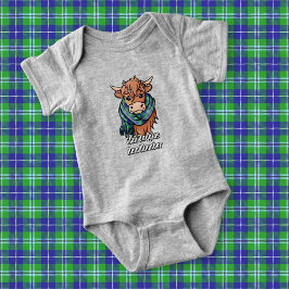 Body Para Bebé Vaca Highland con Douglas Tartan Scarf