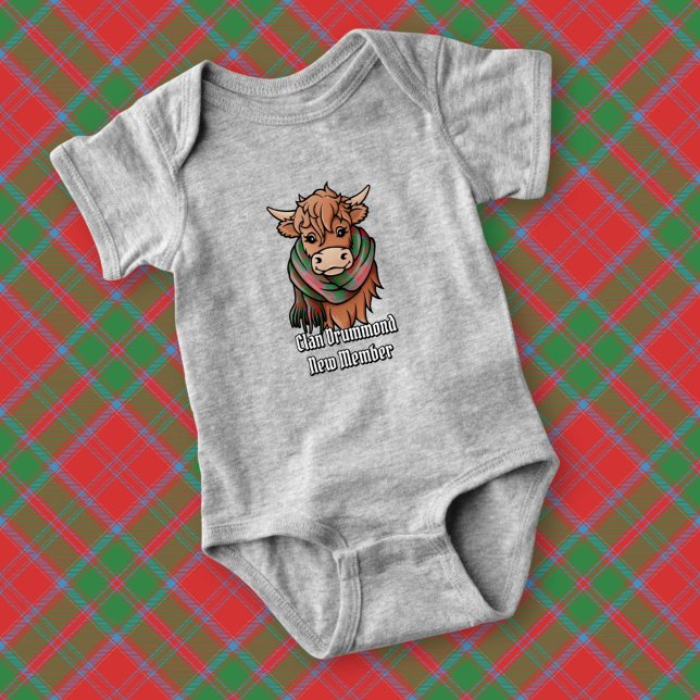 Body Para Bebé Vaca Highland con Drummond Tartan Scarf (Subido por el creador)