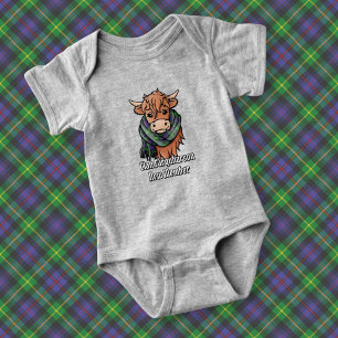 Body Para Bebé Vaca Highland con Farquharson Tartan Scarf