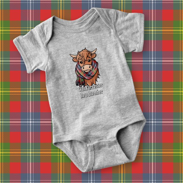 Body Para Bebé Vaca Highland con forrester Tartan Scarf (Subido por el creador)