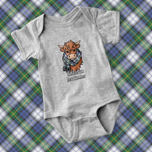 Body Para Bebé Vaca Highland con Gordon Vestido Tartan Scarf