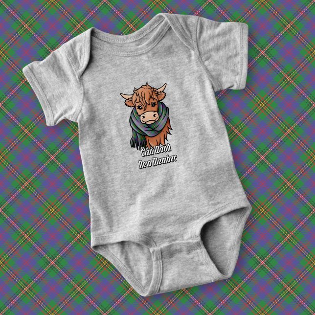 Body Para Bebé Vaca Highland con huerta Tartan (Subido por el creador)