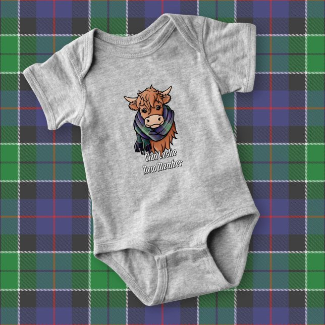 Body Para Bebé Vaca Highland con Leslie cazando Tartán Scarf (Subido por el creador)