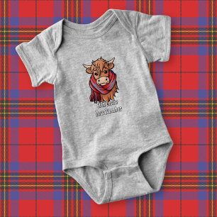 Body Para Bebé Vaca Highland con Leslie Red Tartan Scarf