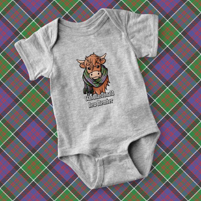 Body Para Bebé Vaca Highland con MacDonald de Clanranald Scarf (Subido por el creador)