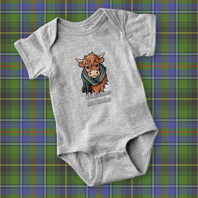 Body Para Bebé Vaca Highland con MacInnes Tartan Scarf (Subido por el creador)