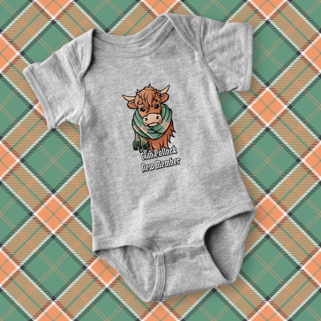 Body Para Bebé Vaca Highland con pollock Tartan Scarf (Subido por el creador)