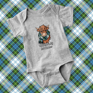 Body Para Bebé Vaca Highland con vestido Campbell Tartan Scarf