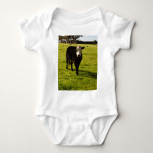Body Para Bebé Vaca Negra Con Cara Blanca Y Mohawk,