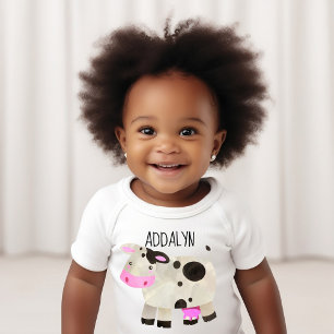 Body Para Bebé Vaca Personalizada Adorable