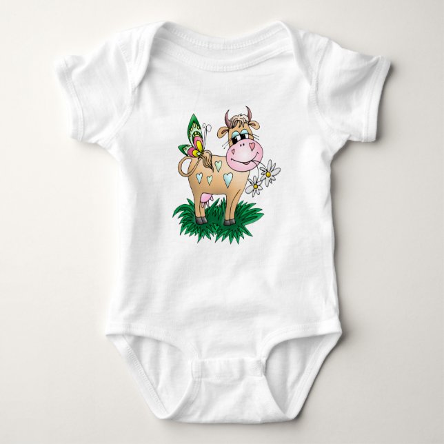 Body Para Bebé Vaca y mariposa (Anverso)