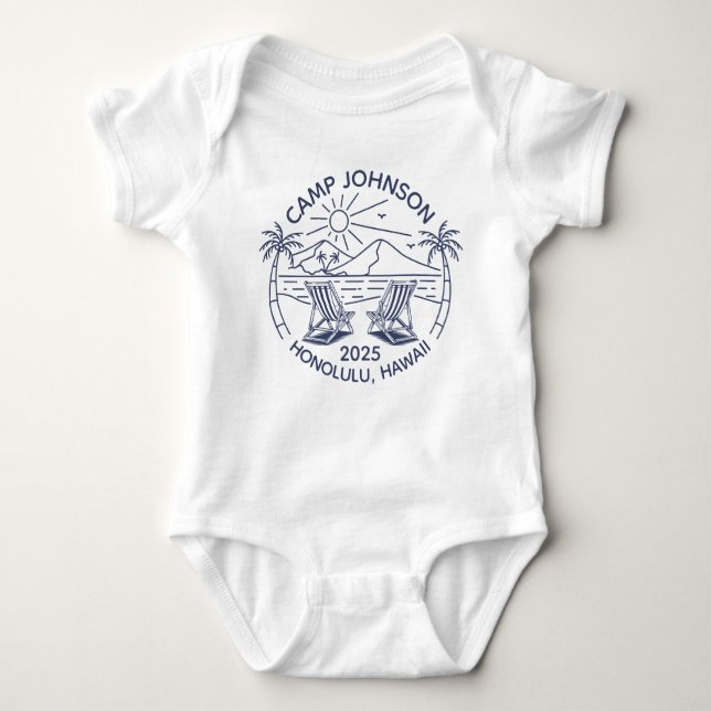 Body Para Bebé Vacaciones de playa personalizadas para familias c (Anverso)