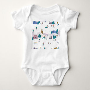 Body Para Bebé Vacaciones en los Alpes de Invierno: gente activa 