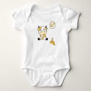 Body Para Bebé Vacas bananeras japonesas Kawaii retro