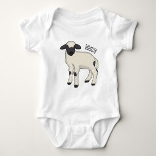 Body Para Bebé Valais Blacknose ilustracion personalizado ovino