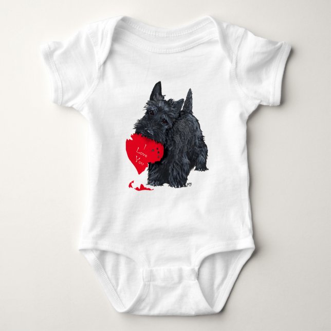 Body Para Bebé Valentín del Terrier Escocés (Anverso)