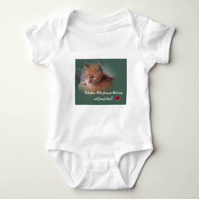 Body Para Bebé Valentine del gato (Anverso)