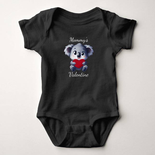 Body Para Bebé Valentine Koala, mamá, traje de bebé (Anverso)