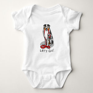 Body Para Bebé ¡Vamos! Pastor australiano (azul merle tan/w 1)