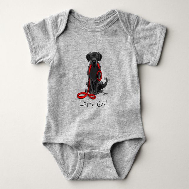 Body Para Bebé ¡Vamos! Recuperador de Labrador Negro - Perro lind (Anverso)