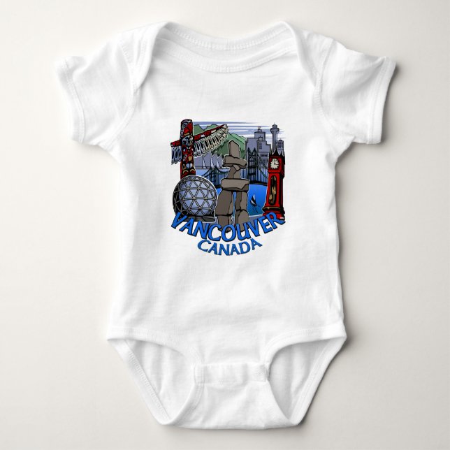 Body Para Bebé Vancouver Souvenir Baby One Piece / Jumper (Anverso)