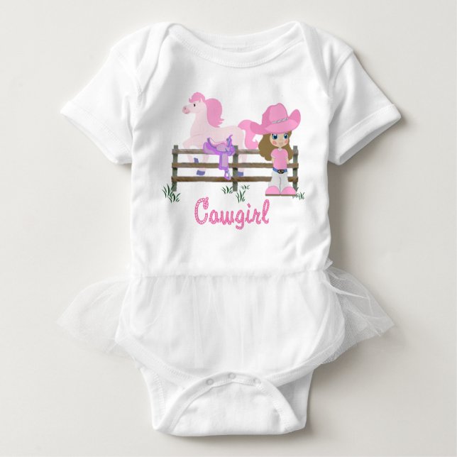 Body Para Bebé Vaquera con el caballo (Anverso)