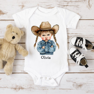 Body Para Bebé Vaquera Gruñona Personalizada