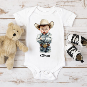 Body Para Bebé Vaquero Gruñón Personalizado
