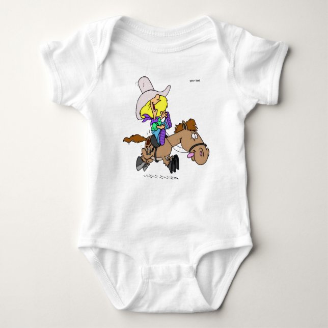 Body Para Bebé "Vaquero montando un caballo salvaje**camiseta (Anverso)