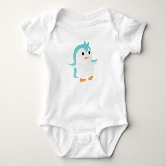 Body Para Bebé Vector de pingüino azul bebé lindo Act (Anverso)