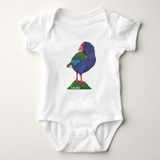 Body Para Bebé Vector takahe New Zealand Bird (Anverso)