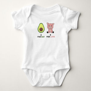 Body Para Bebé Vegan Animal Lover Comer Aguacate Pigs Amor