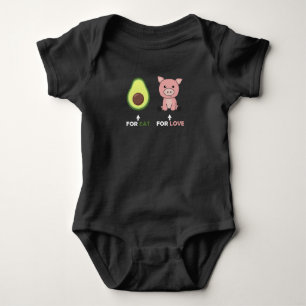 Body Para Bebé Vegan Animal Lover Comer Aguacate Pigs Amor