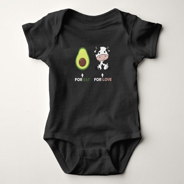 Body Para Bebé Vegan Animal Lover Vegan Aguacate (Anverso)
