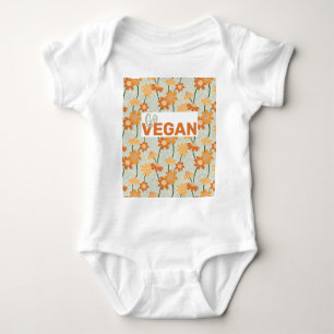 Body Para Bebé ¡Vegan! Flores retro de los años 70 apagadas