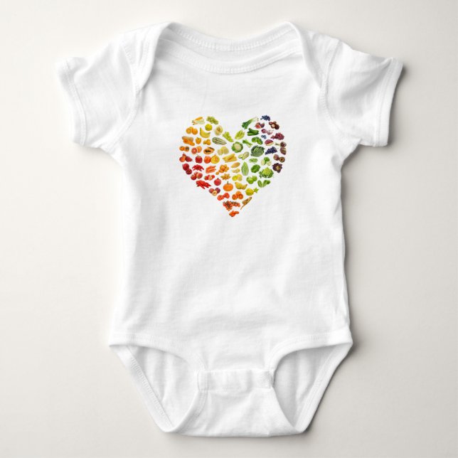Body Para Bebé Vegan Rainbow Heart (Anverso)
