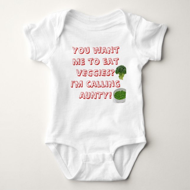 Body Para Bebé VEGGIES en un onsie (Anverso)
