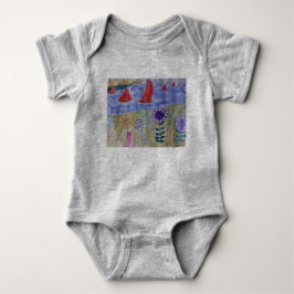 Body Para Bebé Velas y flores rojas