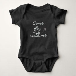 Body Para Bebé "Ven a volar conmigo" Baby Bodysuit una pieza Negr