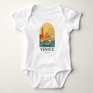 Body Para Bebé Venecia Vintage Italia Viaje Gondola y Ciudad Retr