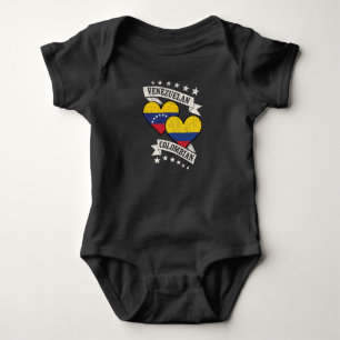 Body Para Bebé Venezuela: Banderas del corazón colombiano Venezue