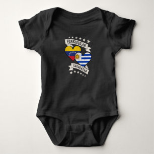 Body Para Bebé Venezuela: Banderas del corazón de Uruguay Venezue