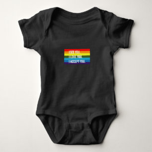 Body Para Bebé Veo Te Amo Te Acepto Camiseta Orgullo Gay LGBT