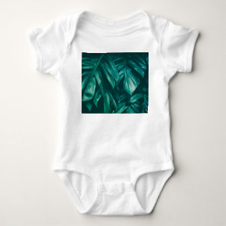 Body Para Bebé Verde oscuro, follaje de la selva tropical.
