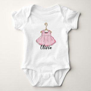 Body Para Bebé Vestido Rosa de Niña Pequeña Infant Creeper