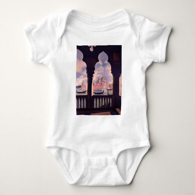 Body Para Bebé Viaje de Venecia Vintage Italia (Anverso)