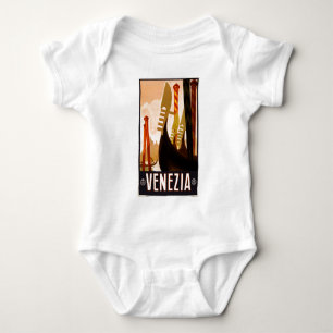 Body Para Bebé Viaje en Vintage Gondola Venezia Italia