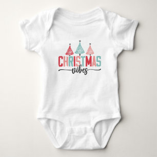 Body Para Bebé Vibes de navidades - Diseño de árboles festivos