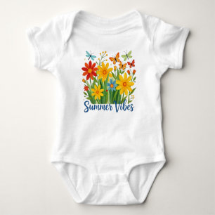 Body Para Bebé Vibraciones de Verano Floral con Mariposas